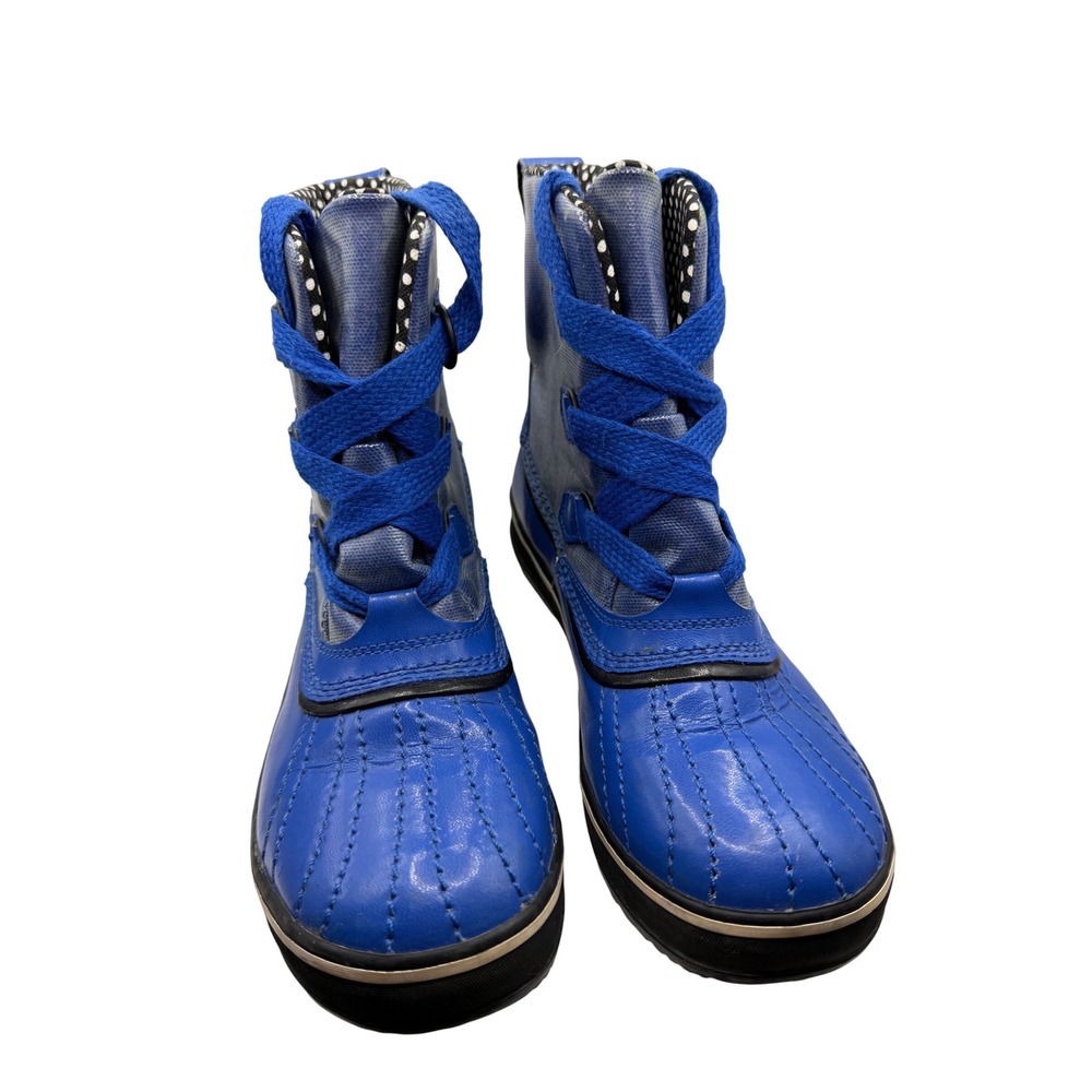 Sorel Tofino Waterproof Winter Boots Blue Polka Dot Lining NL1691-409‎ Womens 8